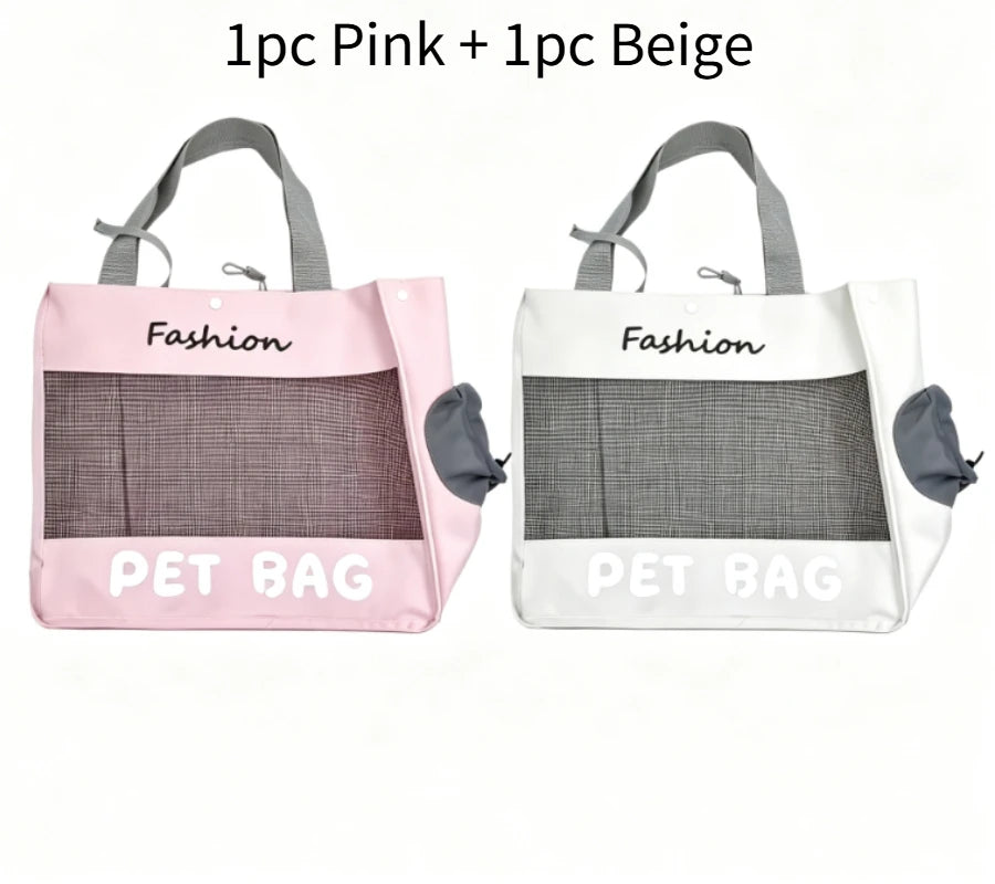 Fashion Portable Pet Tote Bag Breathable Mesh Cat Dog Shoulder Bag Outdoor Travel Handbag Small Puppy Kitten Transport Bag Pi-Mart