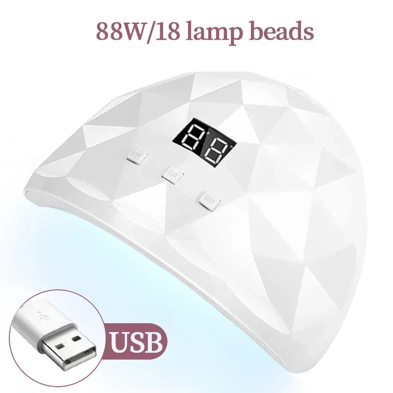 LULAA Nail Dryer Lamp UV Light For Nails Eyes Protection UV Lamp for Gel Nails Gel Nail Polish Curing Dryer Home Salon Tool Tri Light Beauty