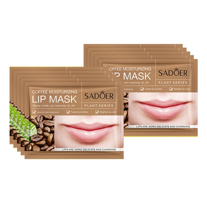 10pcs SADOER Fruits Moisturizing Lip Mask Lips Skin Care Nourishing Hydrating Crystal Collagen Gel Lip Patches Lips Plumper LadyShow.Store