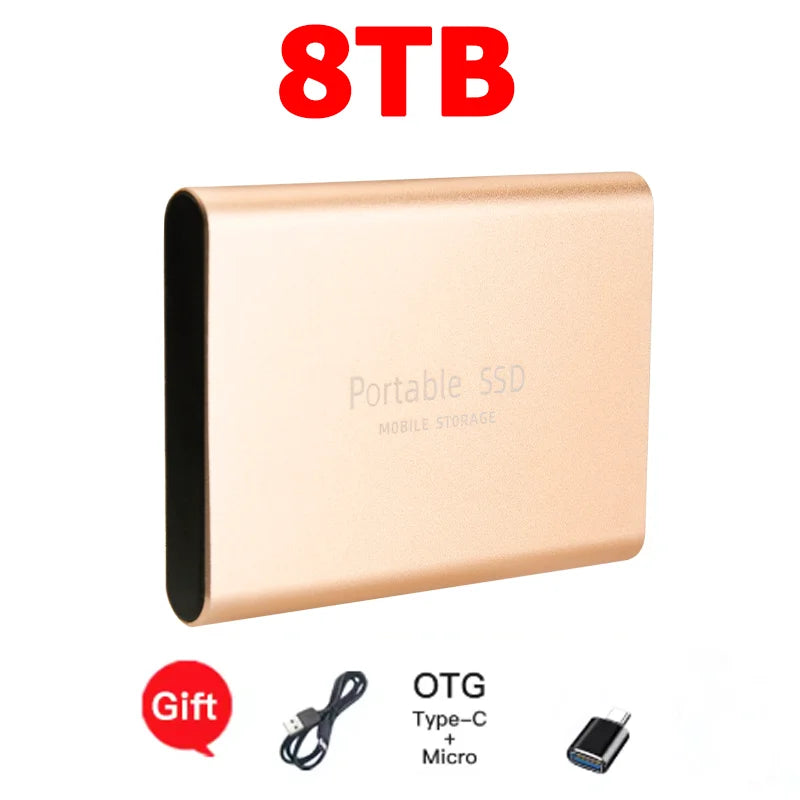 Reliable Slim Storage Device Portable External SSD 1TB 4TB 16TB 128TB High Speed for Notebook Laptop Computer Pi-Mart