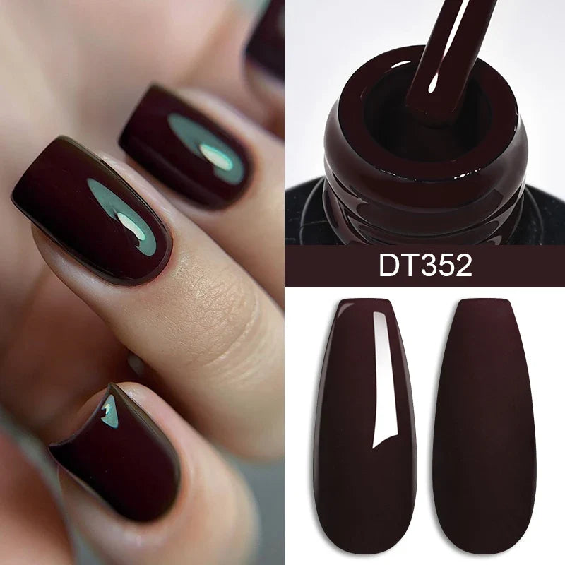 MEET ACROSS 7ml Wine Red Gel Nail Polish Long-Lasting French Style Gel Nail Supplies For Manicure DIY Design Nail Art Varnish Tri Light Beauty
