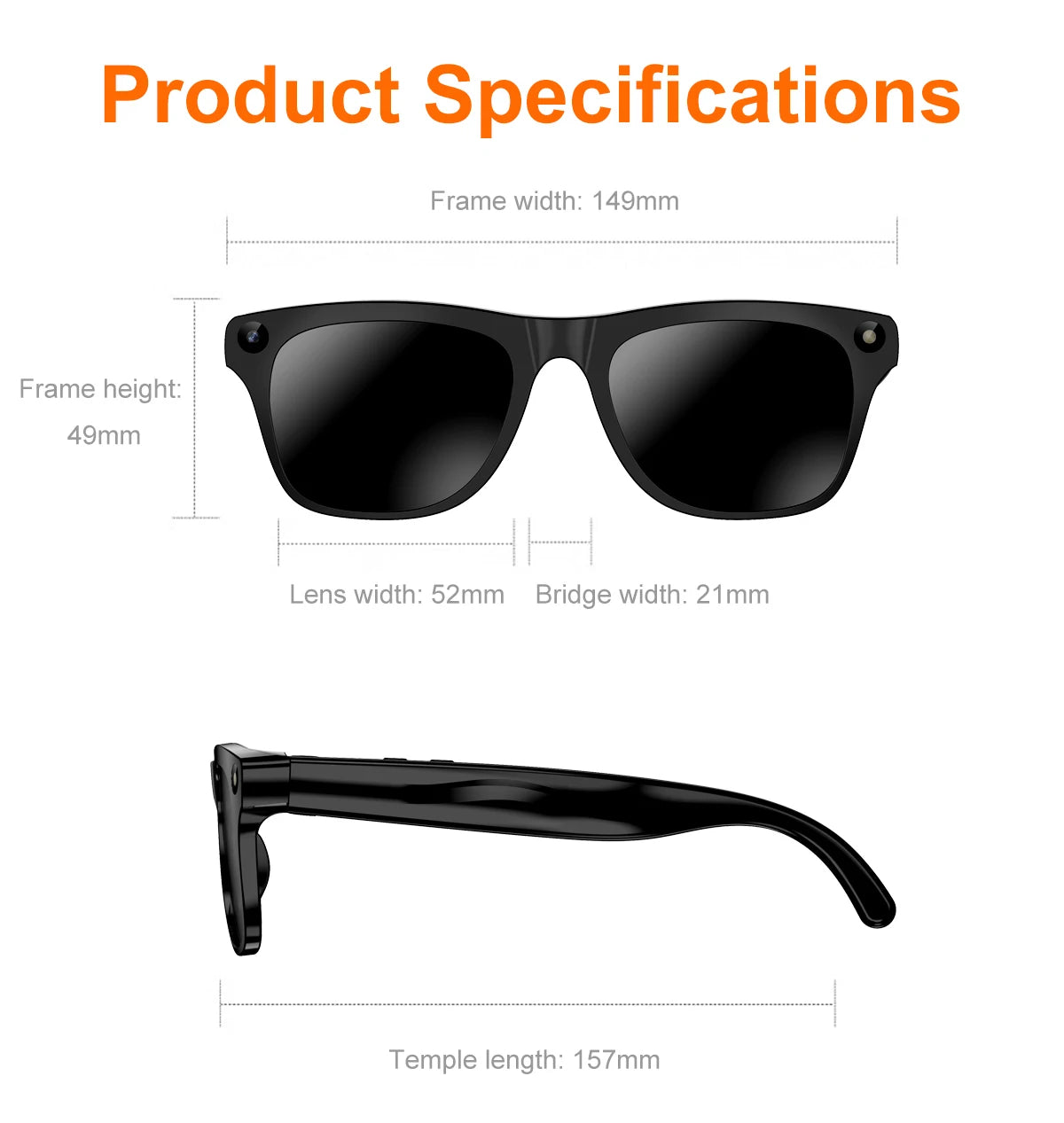 Lenovo Upgrade Smart AI Glasses 800W HD 8K Shooting Camera Photo Video Voice Call Translation Bluetooth AI Motorcycle Glasses Pi-Mart