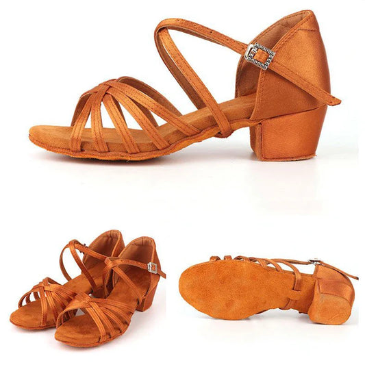 CLYFAN Children Dance Shoes for Girls Ballroom Latin shoes Ladies Modern Tango Dancing Women Latin Shoes Salsa Sandals LadyShow.Store