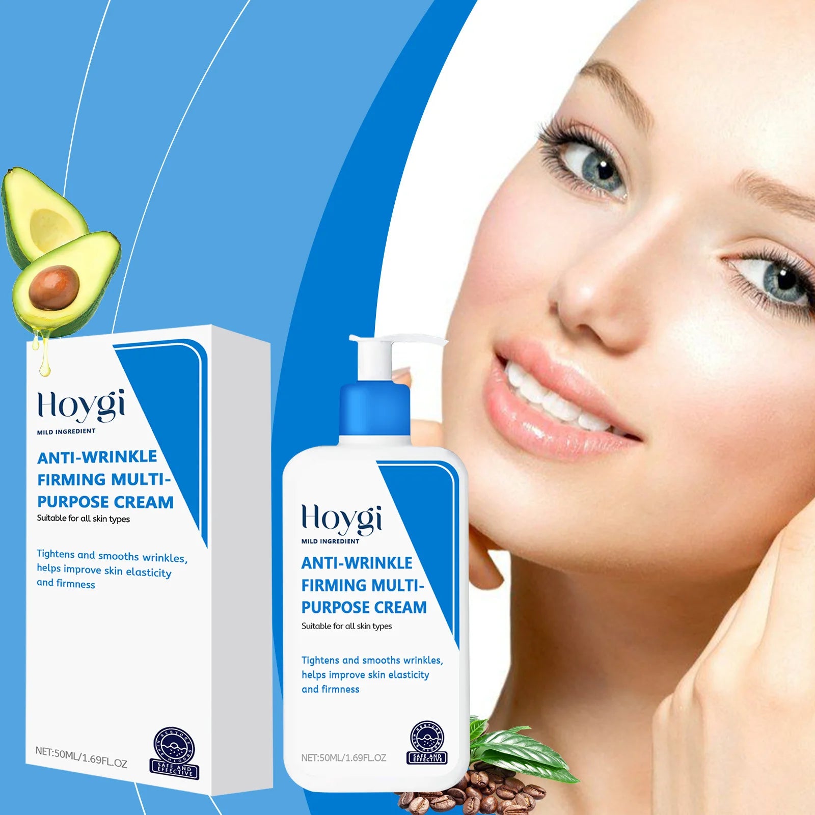 Hyaluronic Acid Cream Shrink Pores Anti Wrinkle Nourishing Hydrating Improve Dryness Remove Fine Lines Moisturizing Facial Cream Pi-Mart