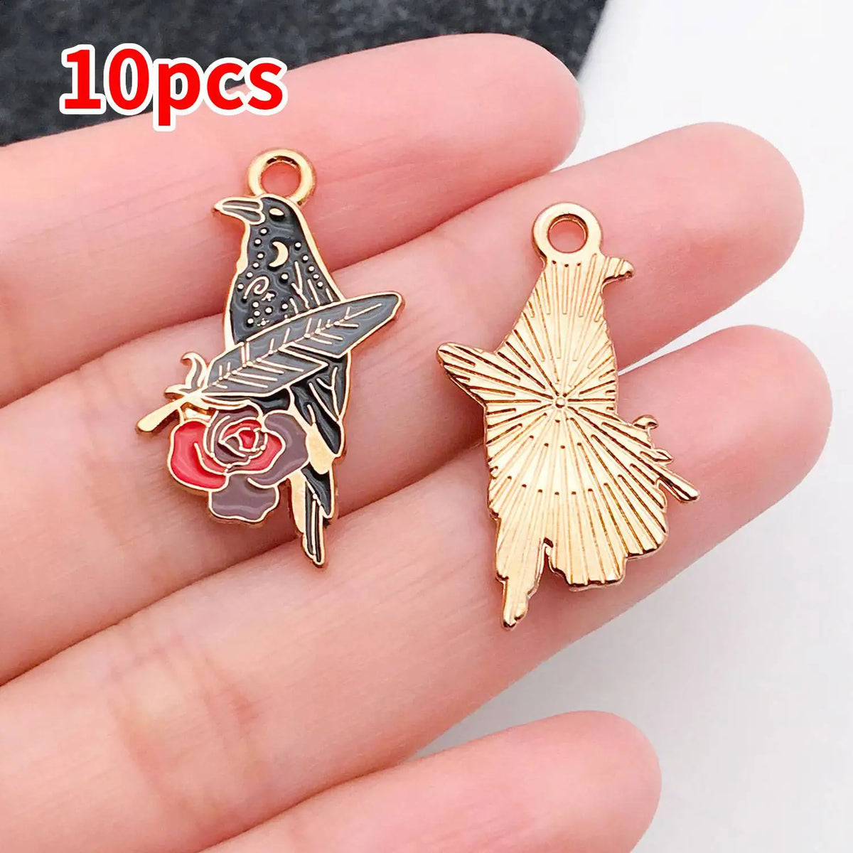 Mix 10/20 pcs of Alloy Enamel Halloween Charms Pendants, Suitable for DIY Necklace, Earring, Keychain Jewelry Making Accessory. Pi-Mart
