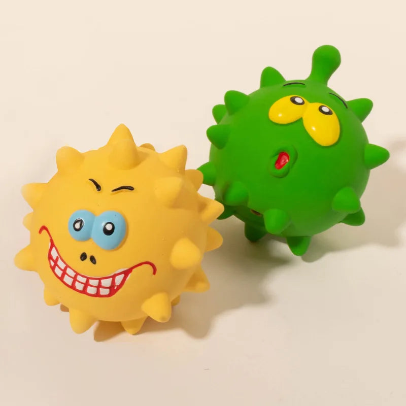 Cute Cartoon Big-Eyed Dog Sound Dog Toy Eco-Friendly Latex Interactive Pet Toy Ball Fun To Relieve Boredom Pi-Mart