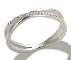 Stainless Steel Ring for Women Inlaid Zircon Rings Waterproof Romantic Fashion Jewelry Pi-Mart