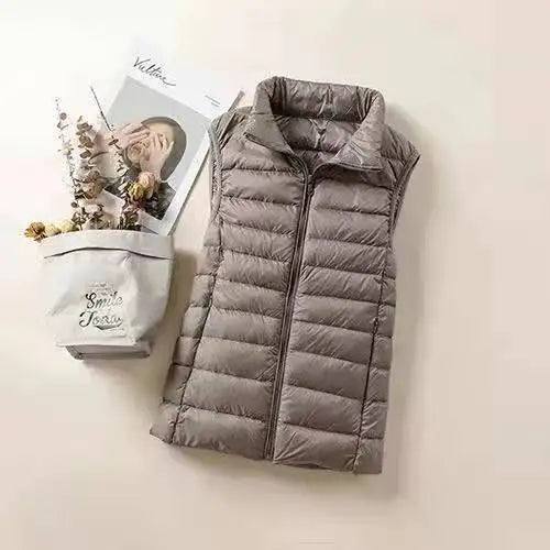 New 2026 Women Women Ultra Light Down Vests Slim Sleeveless Jacket Portable Girl Lightweight Windproof Waistcoat LadyShow.Store