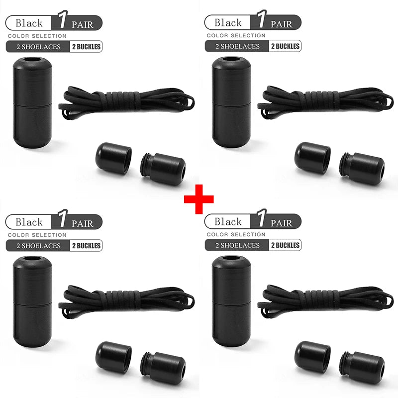 Elastic No Tie Shoelaces Semicircle Shoe Laces For Kids and Adult Sneakers Shoelace Quick Lazy Metal Lock Laces Shoe Strings Pi-Mart