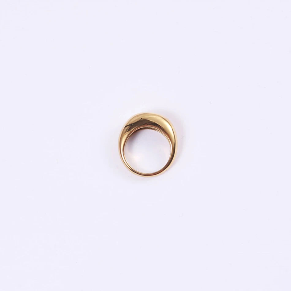 SUNIBI Fashion Simple Stainless Steel Rings for Women Arc Rings Jewellery Couple Anniversary Geometric Ring Size 5 6 7 8 Jewelry Pi-Mart