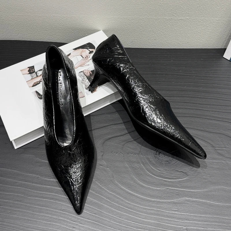Fashion Pointed Toe Thin Heel Women Office Pumps Shallow Slip On Party Dress Shoes 2026 New Spring Autumn Commuter Footwear LadyShow.Store