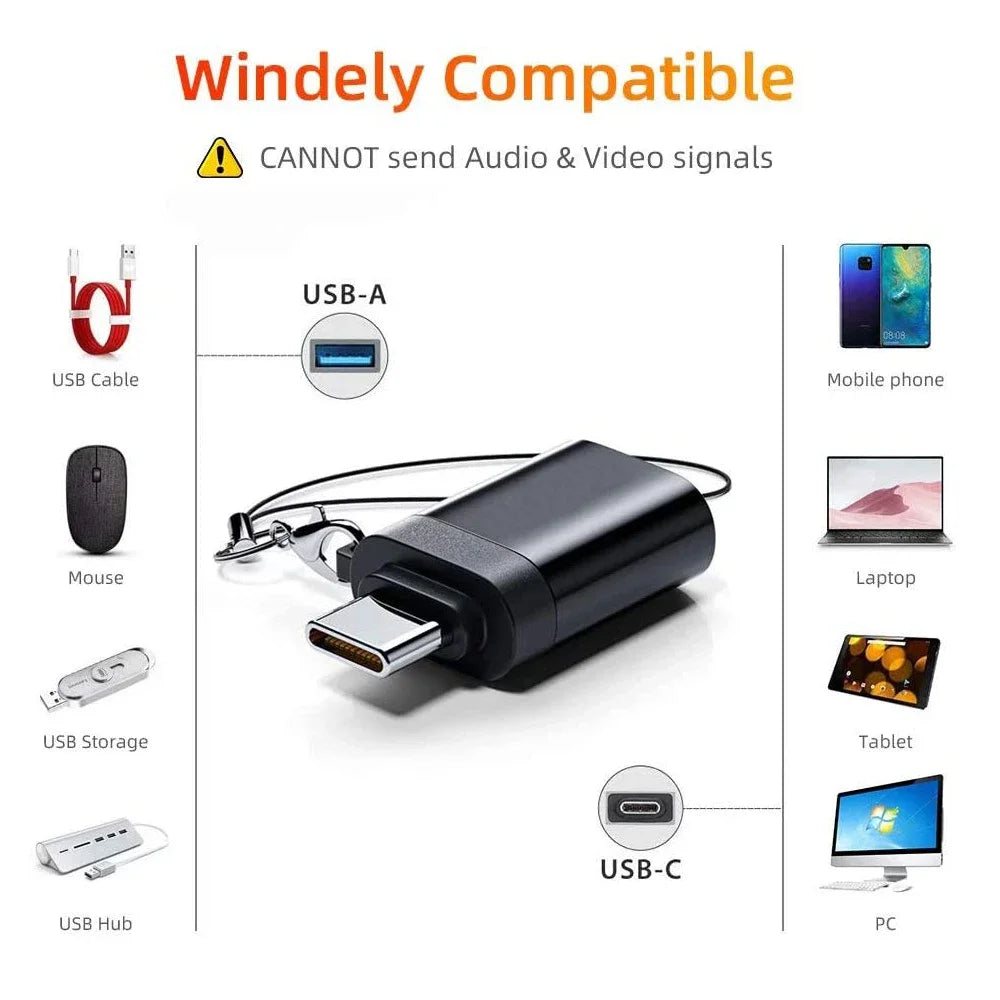 2PCS USB 3.0 To Type C OTG Charger Adapter Connector Type-C to USB Male To Type-c Adapt Converter for PC MacBook Car USB ipad Pi-Mart