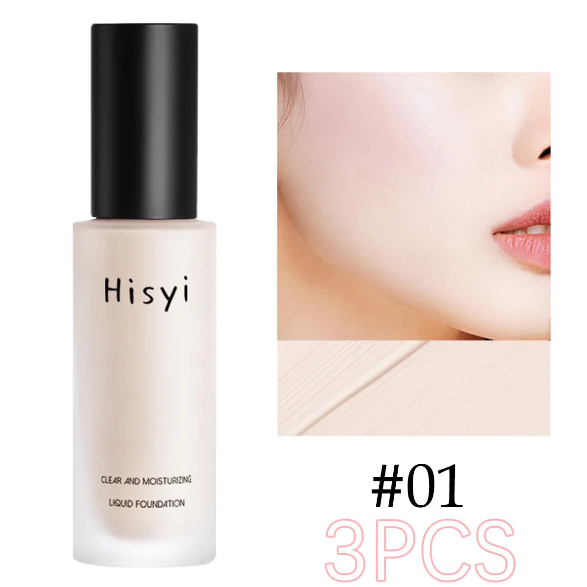 Liquid foundation naturally covers flaws without sticking powder, plain face cream, transparent foundation, conceals blemishes LadyShow.Store