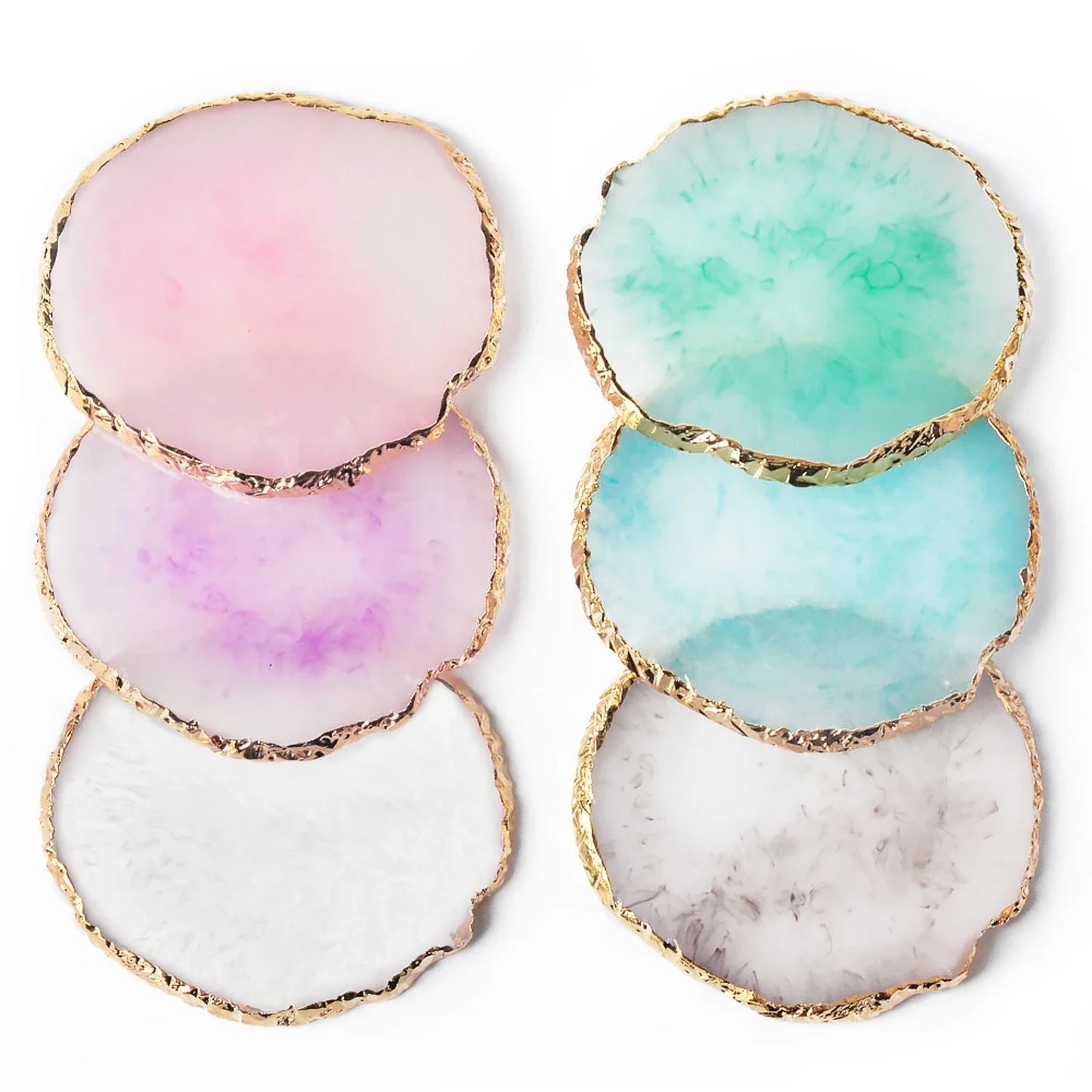 1PC Round Resin Agate Stone Nail Art Palette False Nail Tips Mixing Color Drawing Pallet Gel Polish Display Shelf Manicure Tool Tri Light Beauty