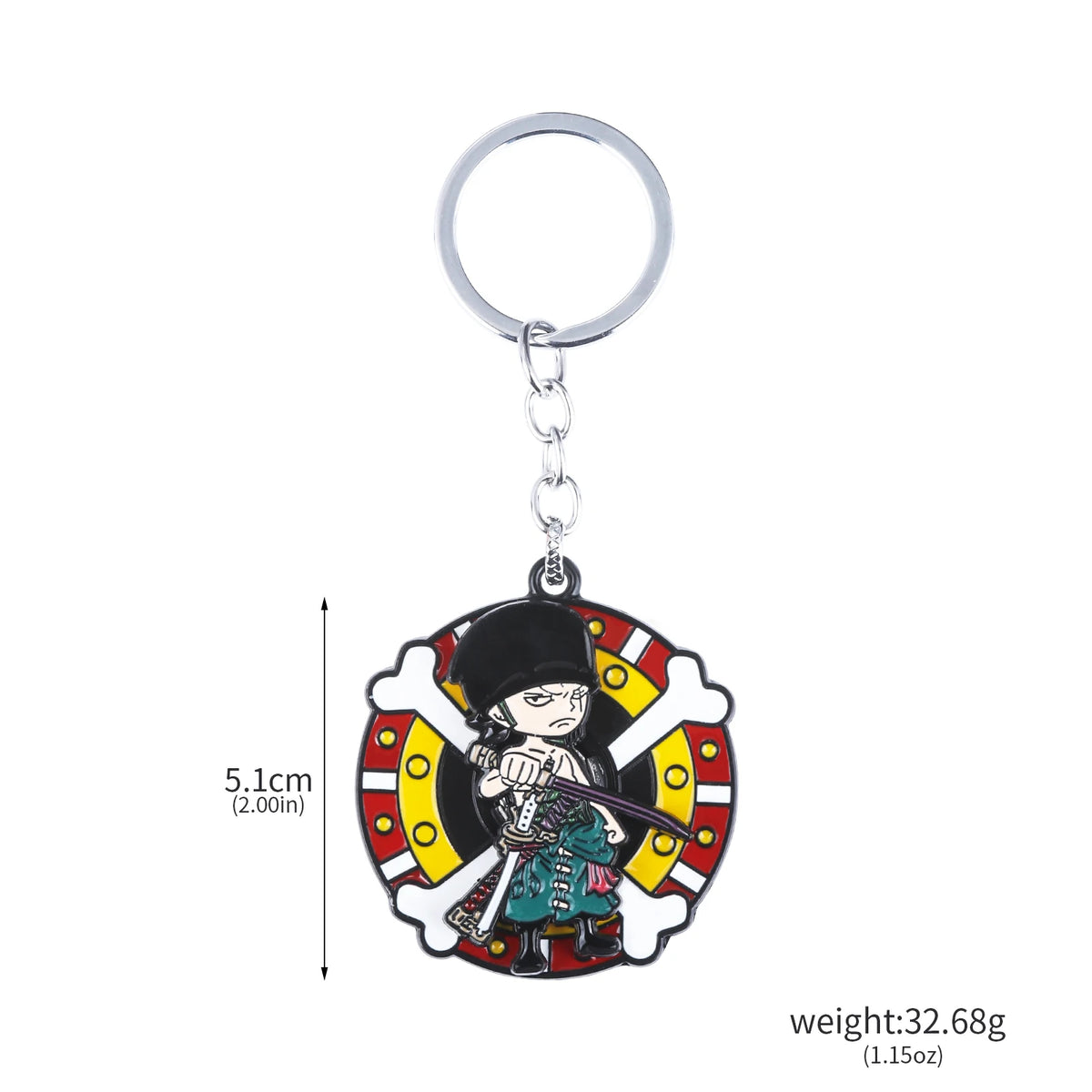One Piece Luffy Straw Hat Keychain Rotatable Zoro Skull Metal Pendant Role-Playing Decorative Accessories Fan Jewelry Gift Pi-Mart