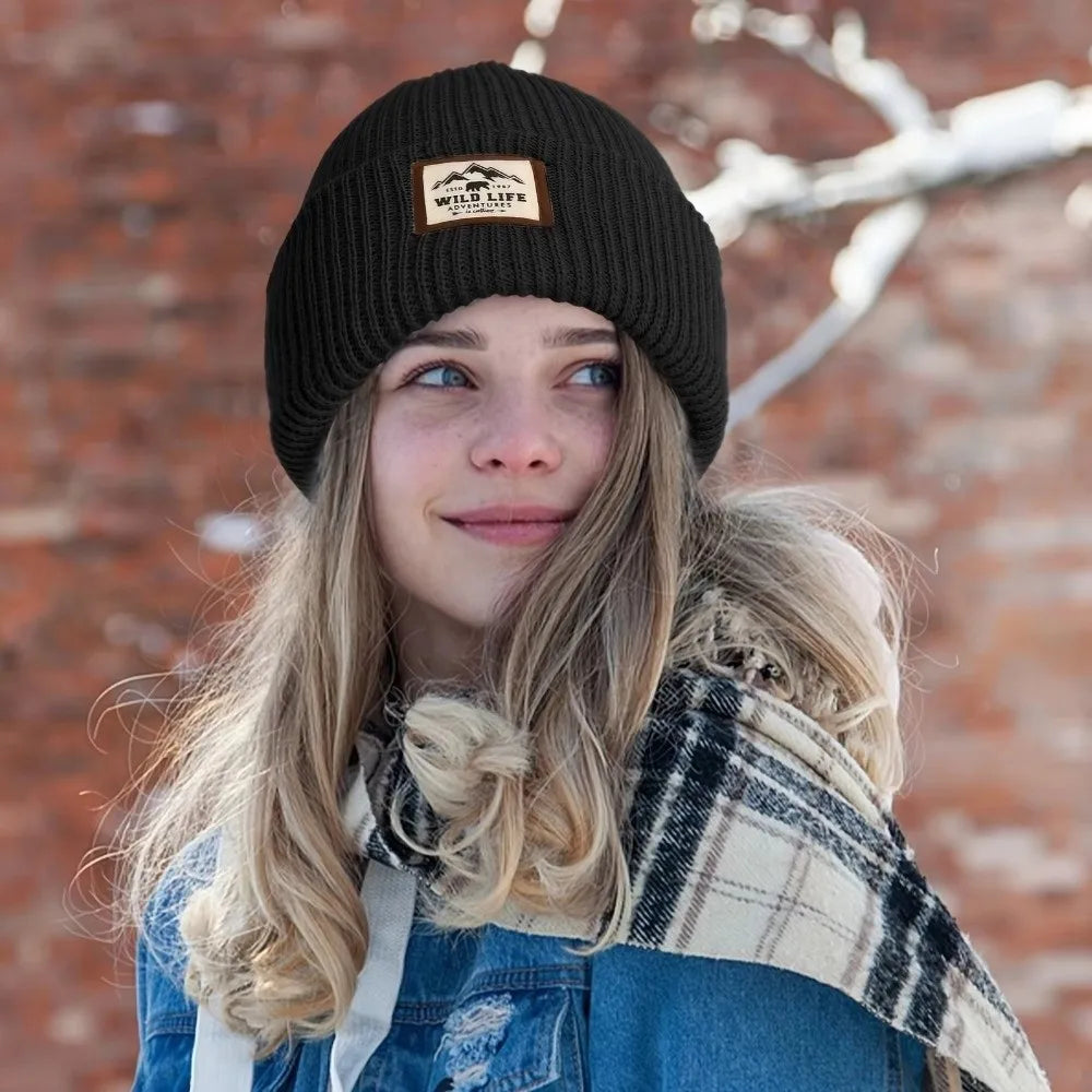 New Warm Outdoor Fleece Sports Hat Windproof Ear Protection Beanie Hats Knitted Thickened Winter Cap Men Women Pi-Mart