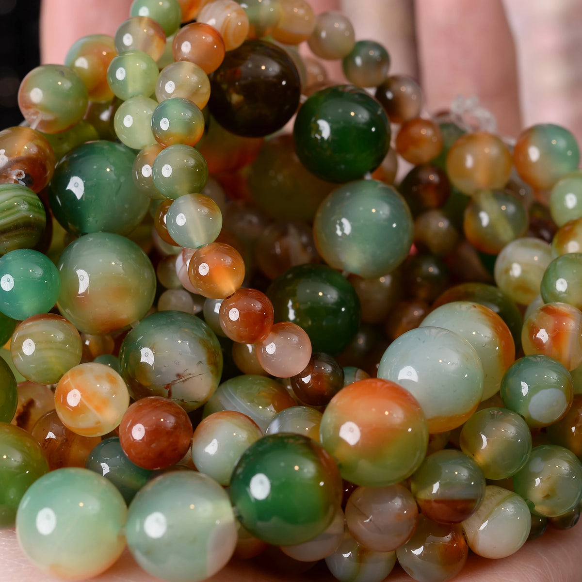 Natural Stone Beads Lava Jaspers Tiger Eye Quartz Agates Round Loose Beads for Jewelry Making DIY Bracelet Accessories 4-12MM Pi-Mart