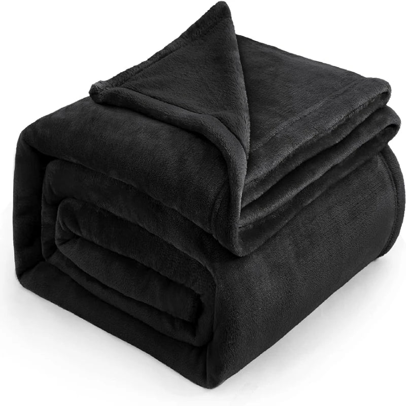 Fleece Blanket Queen Blanket Black - Bed Blanket Soft Lightweight Plush Fuzzy Cozy Luxury Microfiber Pi-Mart