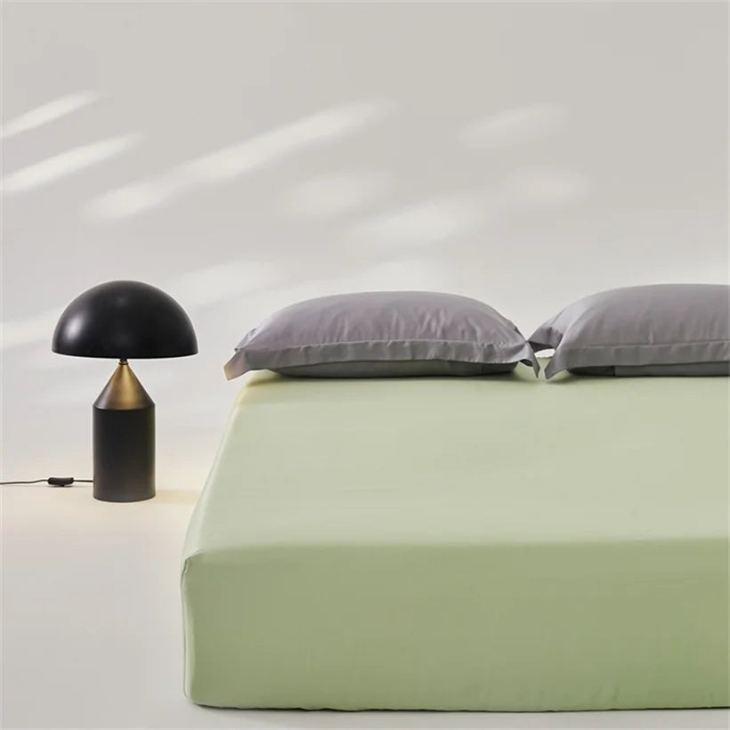 3pcs Set 100% Mulberry Silk Bed Sheet Set with 1pc Fitted Sheet and 2pcs Pillowcase Mattress Cover for Double King Queen Size LadyShow.Store
