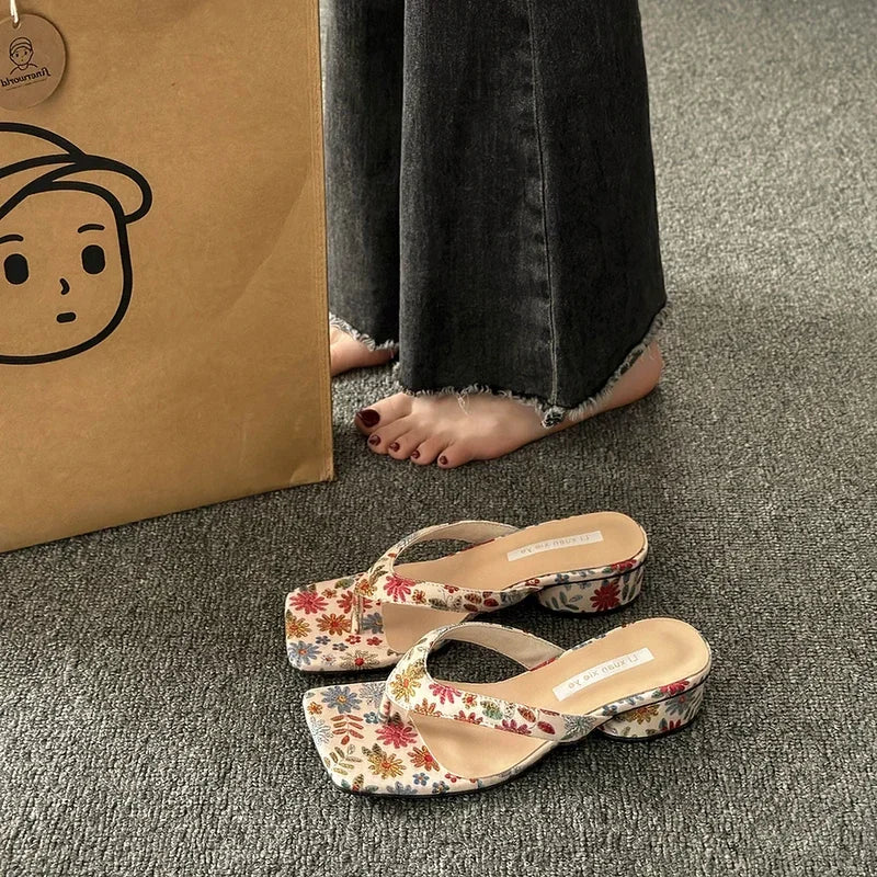Summer Clip Toe Women Slippes New 2025 Fashion Elegant Wedges Heel Slides Shoes Ladies Casual Outdoor Beach Flip Flops Sandalias LadyShow.Store