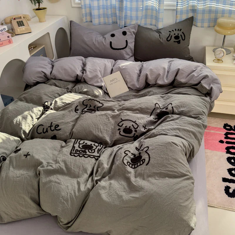 Brown Stripe Bedding Comforter Set Pillowcase bed sheet Single Full Size Bed Linen Duvet Cover Set Queen/King Double Single Bed LadyShow.Store