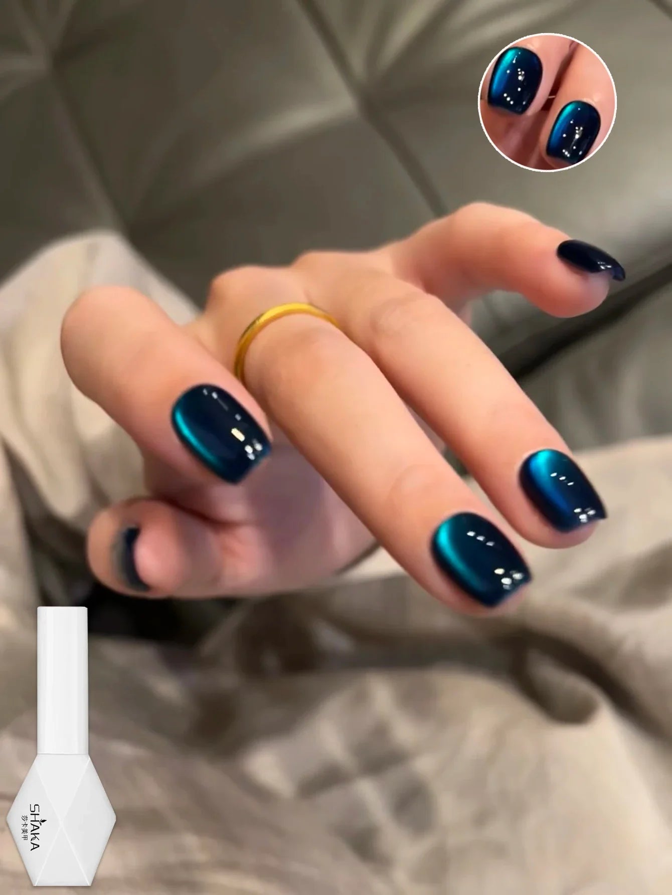 WS Black Glass Cat Magnetic Gel Nail Polish Punk Style Nail Art Manicure Varnis Semi Permanent Gel for Winter Nail Supplies Tri Light Beauty