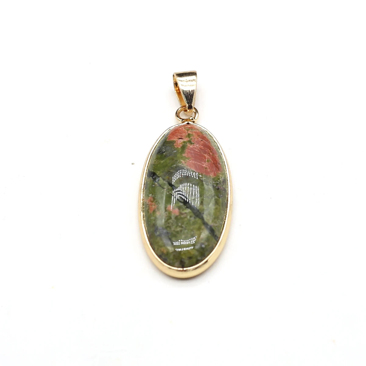 Natural Stone Pendants Grey Agate Unakite Tiger Eye Cabochon Beads Pendant for Jewelry Making DIY Charms Necklace Accessories Pi-Mart