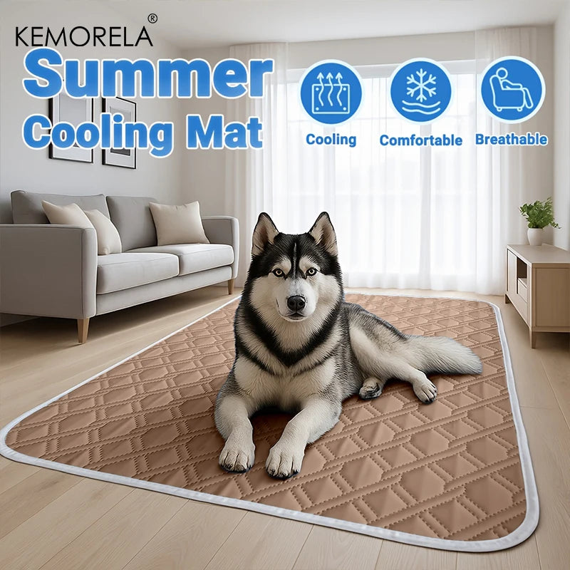 KEMORELA Dog Cat Summer Cooling Pad Mat Washable Puppy Big Dog Ice Gel Bed Mattress Cool Mascotas Cushion Blanket Pet supplies Pi-Mart