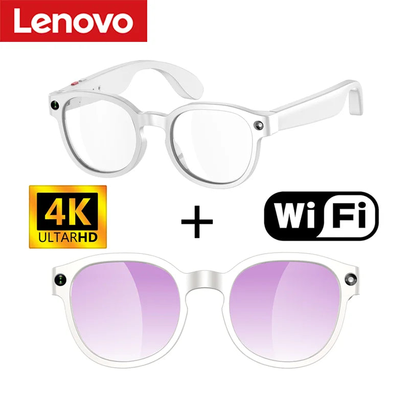 Lenovo AI Smart Glasses AI Translation 8MP HD Camera 4K Shooting Image Bluetooth Call Recording Music Smart Sunglasses 2026 New LadyShow.Store