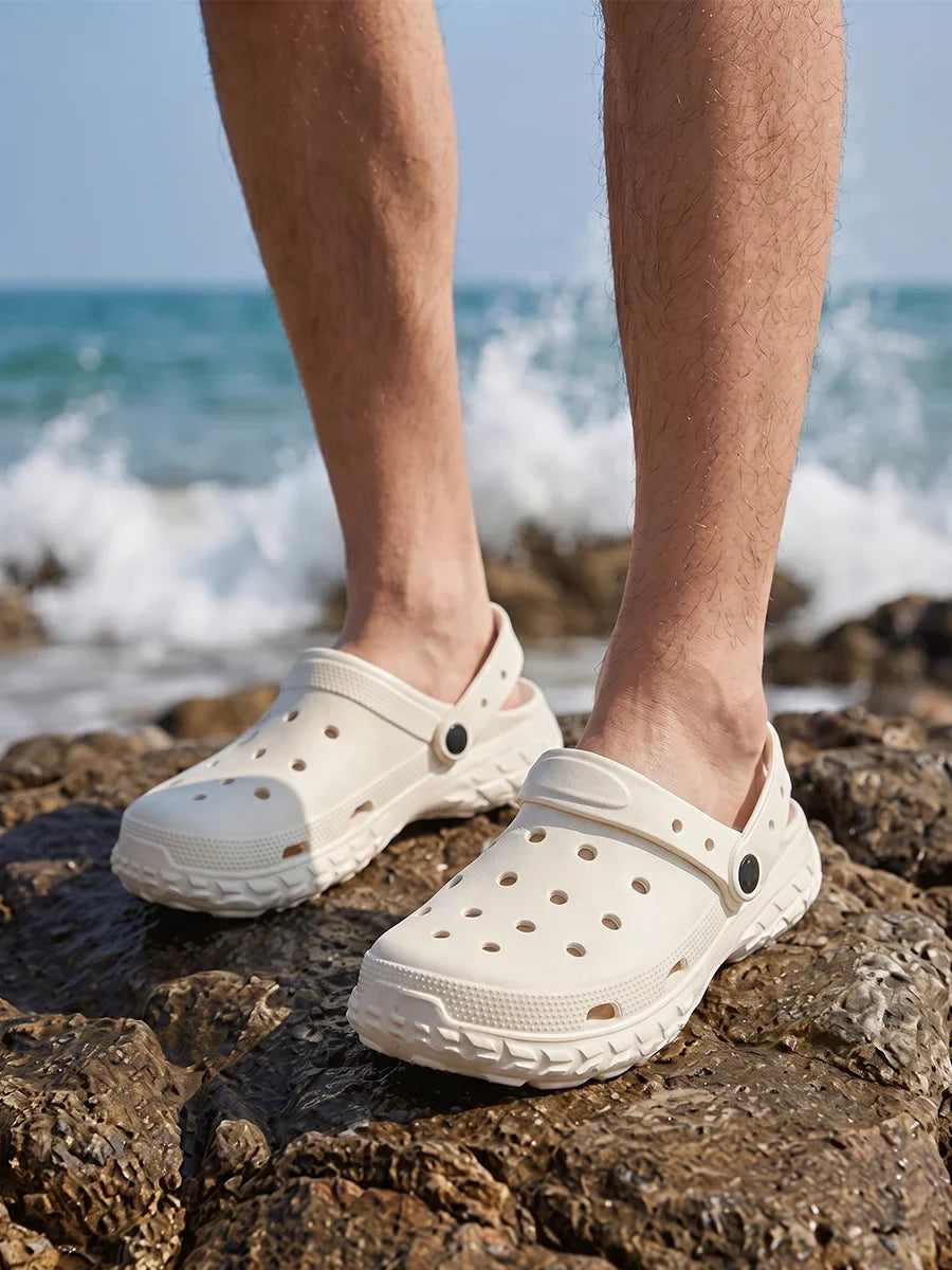Tzldn Men Women Clogs Thick Sole Non-slip Beach Slippers Outdoor Ventilation Garden Shoes EVA Anti-slip Home Slides LadyShow.Store