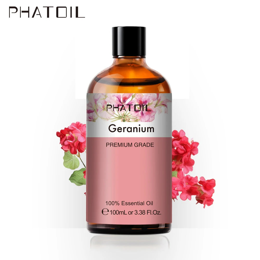 100ML Pure Natural Essential Oils Diffuser for Skin Care Rose Orange Lemon Lavender Rose Geranium Chamomile Avocado Aroma Oil Pi-Mart