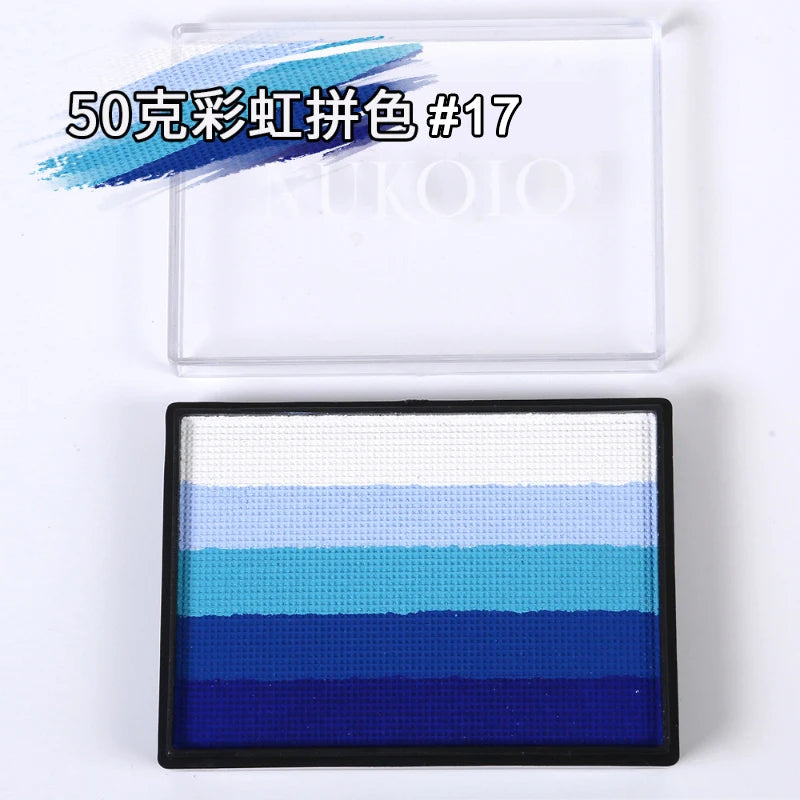 50g Facial and Body Paint Palette,Non-Toxic Rainbow Water-Soluble Body Paint for Rainbow Festival,Cosplay,Party,Art,Stage Makeup Pi-Mart