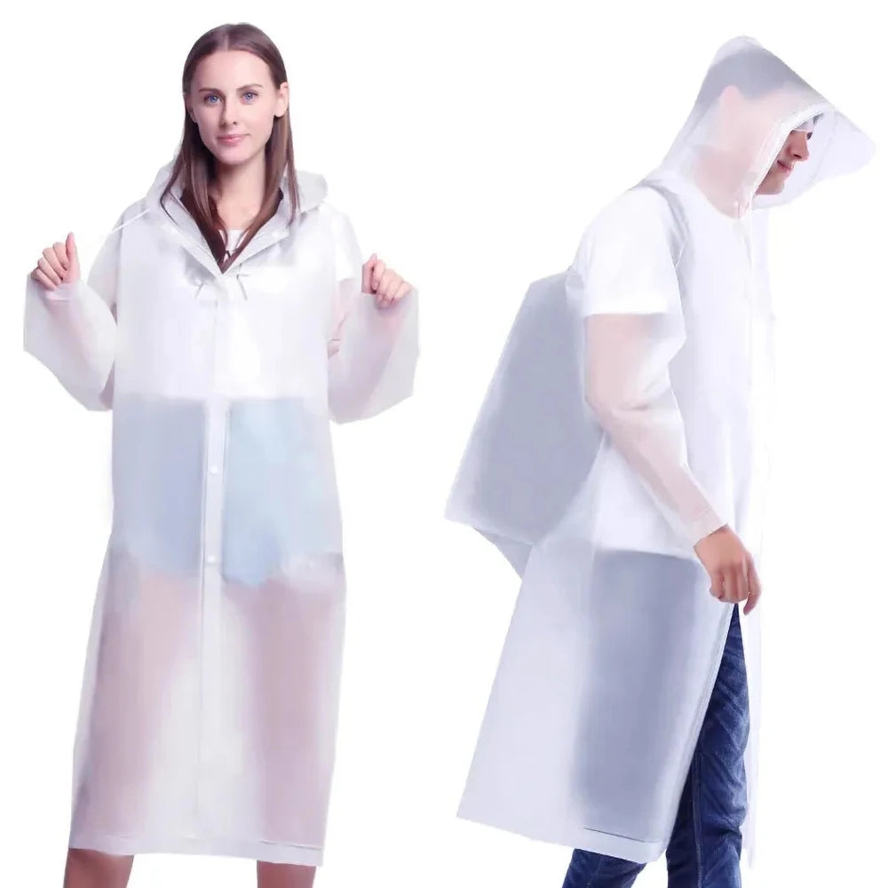 Raincoat Women Men Impermeable Thickened Waterproof Raincoat Tourism Outdoor Hiking Rain Poncho Raincoat Hooded Rain Coat Pi-Mart