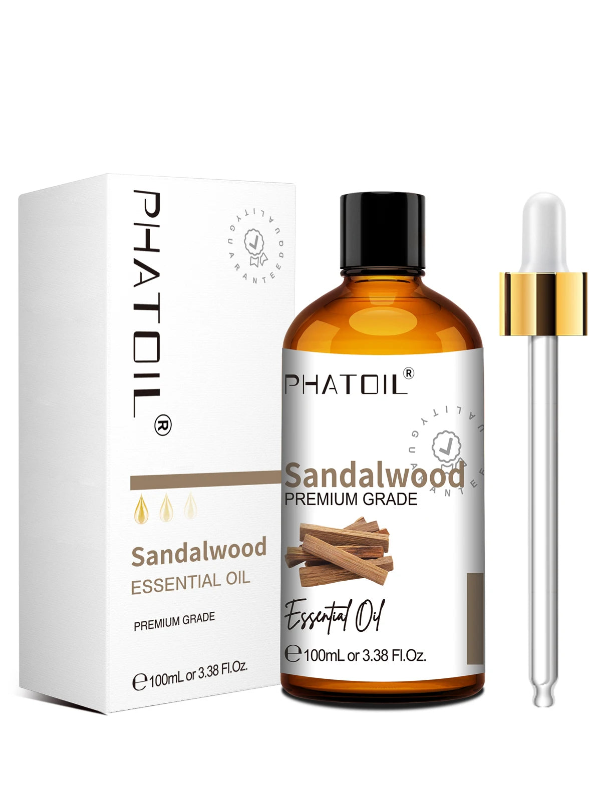 PHATOIL Natural Essential Oil for Diffuser Candle Making-100ml Sandalwood Eucalyptus Citronella Lavender Vanilla Essential Oils Pi-Mart