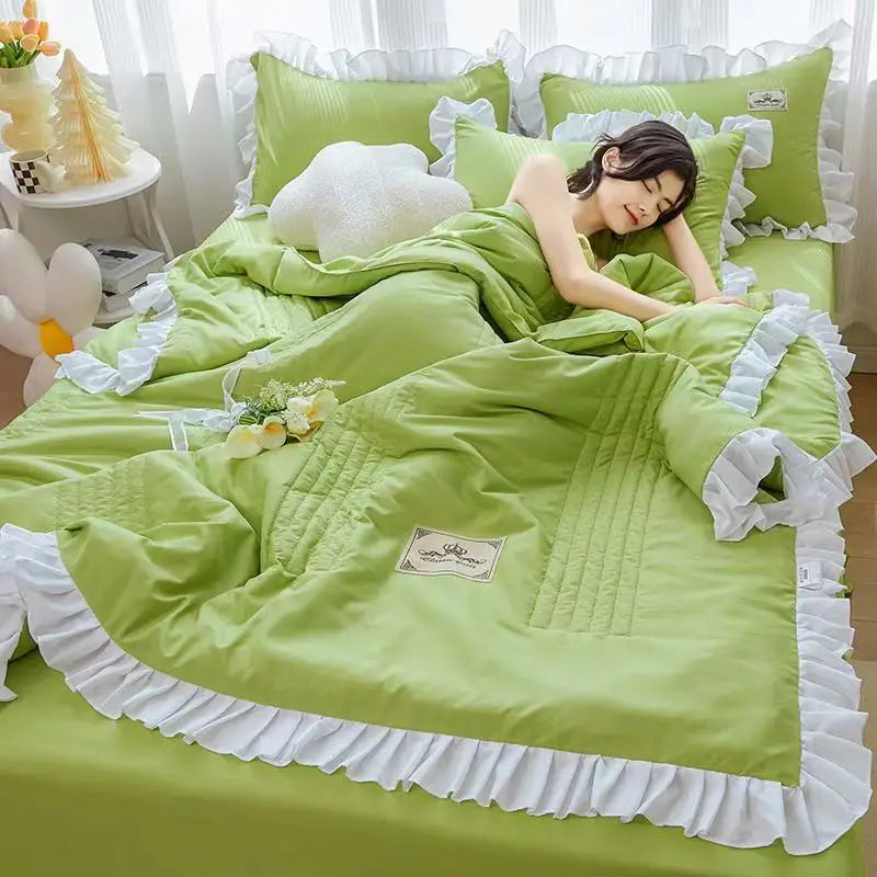 Summer Quilted Blanket Comforter Duvet Cover for Single Double Bed Air Condition Quilt Student Car Kids Adult Bed Cover Bedding Pi-Mart