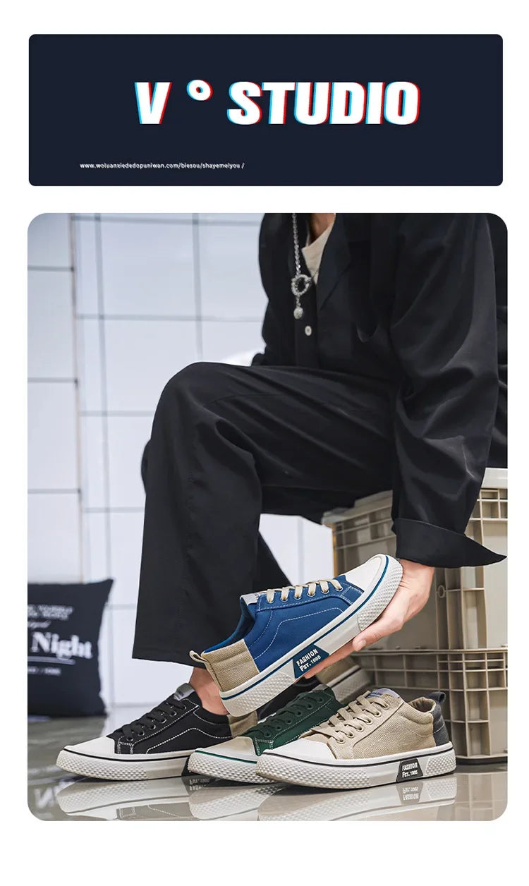 2026 New Summer Men's Breathable Versatile Skateboarding Shoes Men's Soft Bottom Casual Sports Trend Fashion Canvas Shoes 48size Pi-Mart