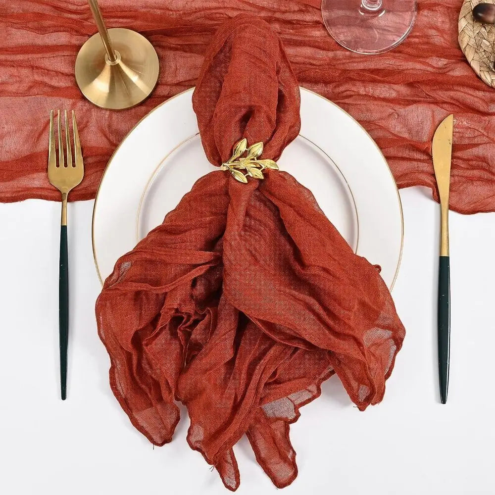 Party Supply Table Decoration Gauze Napkin Soft Thin Cotton Napkin Retro Reusable Placemats Hotel Pi-Mart