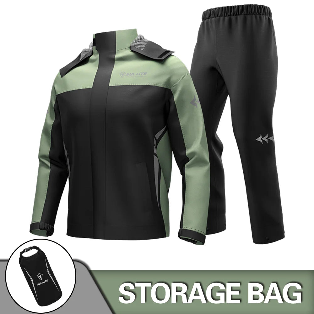 Motorcycle Raincoat Suit Rainstorm Prevention Jacket Pants Camping Hiking Fishing Raincoat Moto Raincoat Motorcyclist Rider Rain Pi-Mart