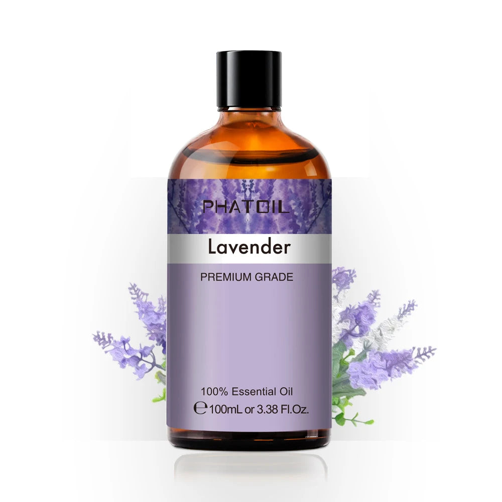 100ML Pure Natural Essential Oils Diffuser for Skin Care Rose Orange Lemon Lavender Rose Geranium Chamomile Avocado Aroma Oil Pi-Mart