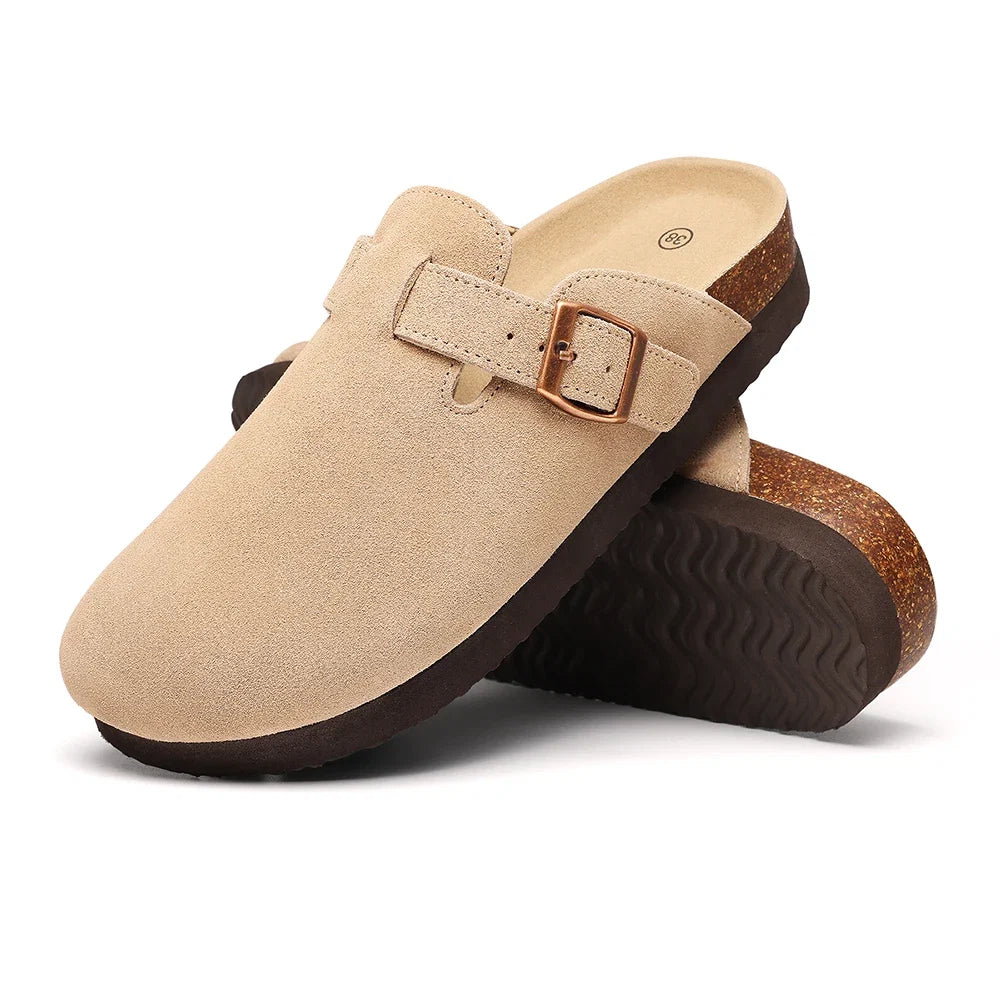 Litfun New Women Clogs For Women Fashion Cork Suede Mules Slipper Classic Cork Antislip For Outdoor Slippers With Arch Support LadyShow.Store