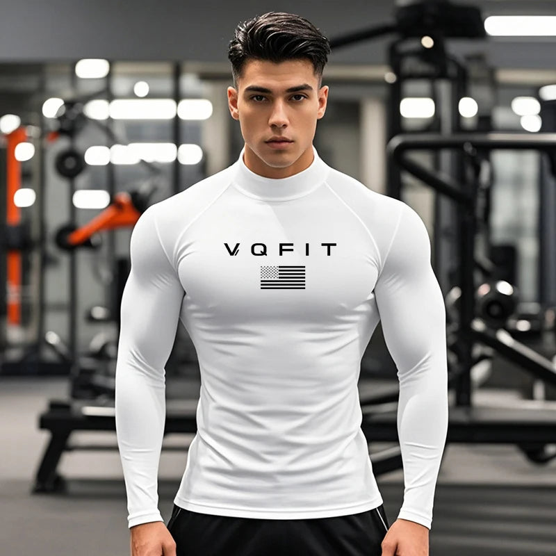 Mens Running T-shirts Autumn Fitness Long Sleeve Sport Shirt Jogging Gym Clothing Sportswear Quick Dry Compression T Shirts Pi-Mart