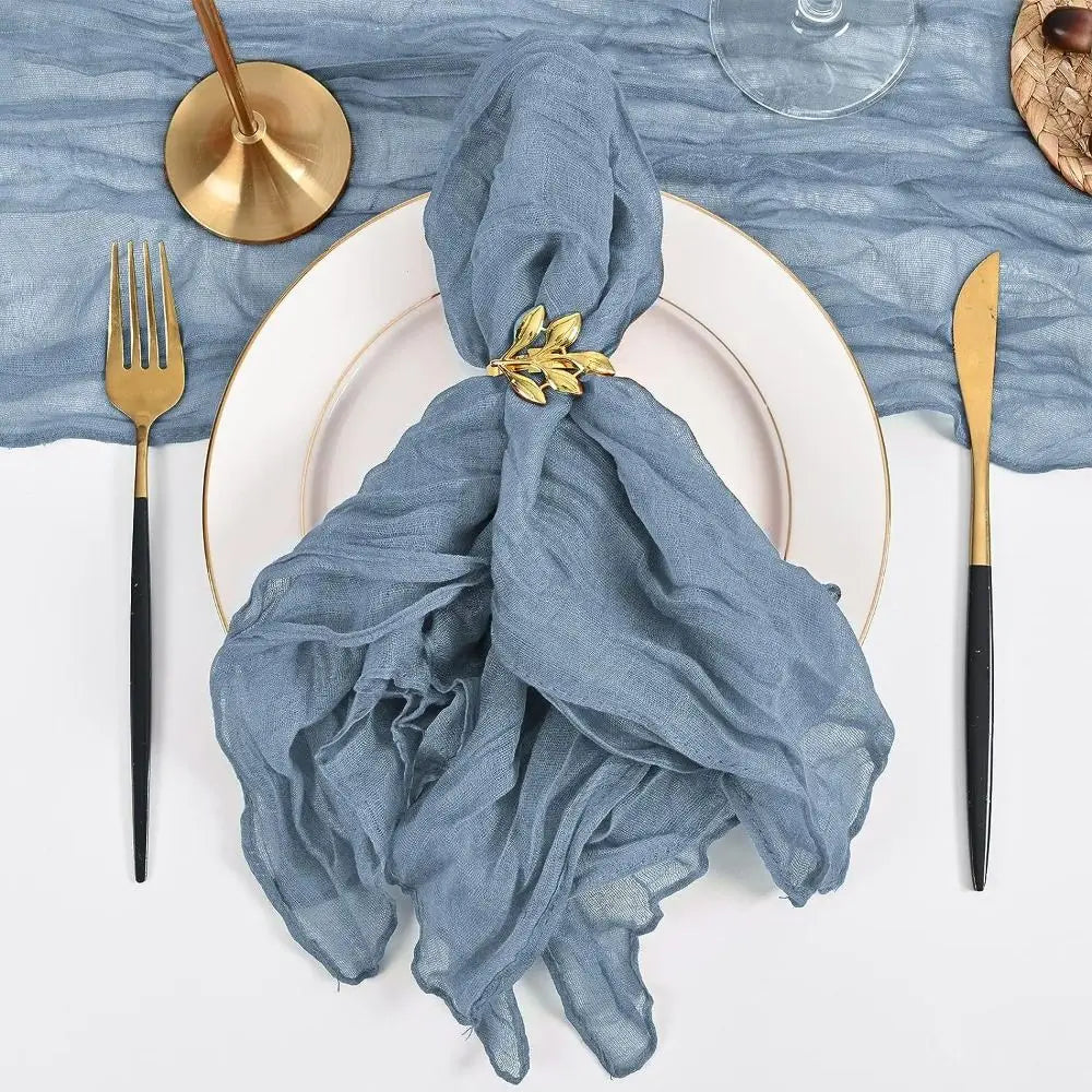 Party Supply Table Decoration Gauze Napkin Soft Thin Cotton Napkin Retro Reusable Placemats Hotel Pi-Mart