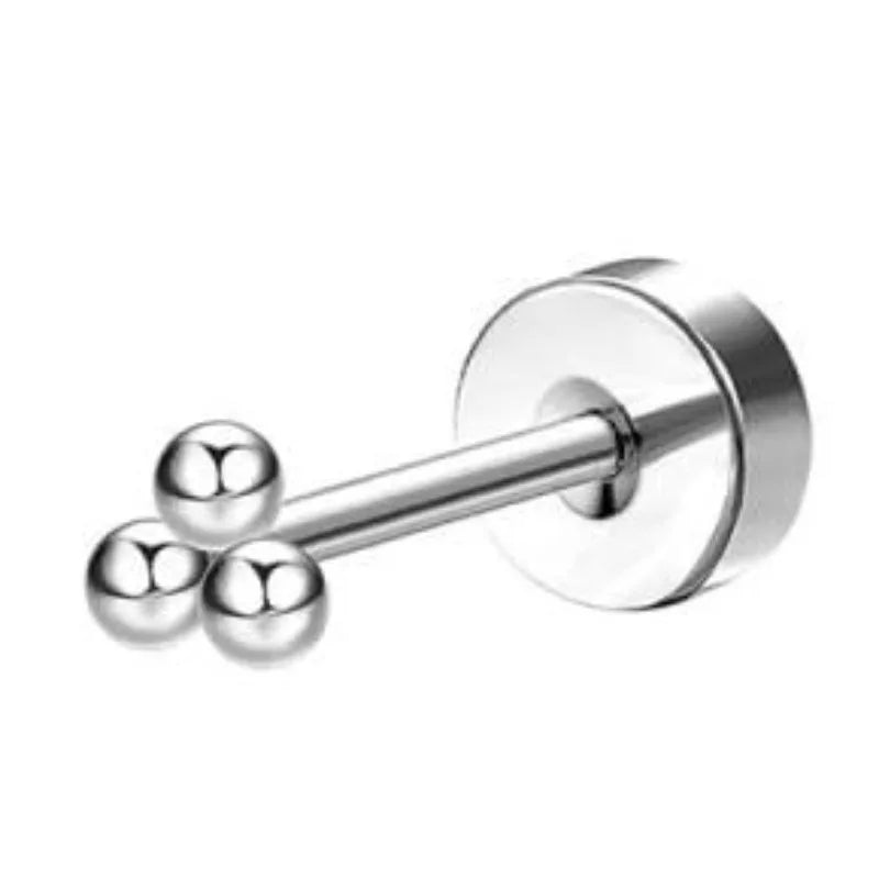 Bobisty 1pc Earrings for Sensitive Ears Surgical Stainless Steel Earrings for Women Dainty Flat Back Earring Stud Hoop Cartilage Pi-Mart