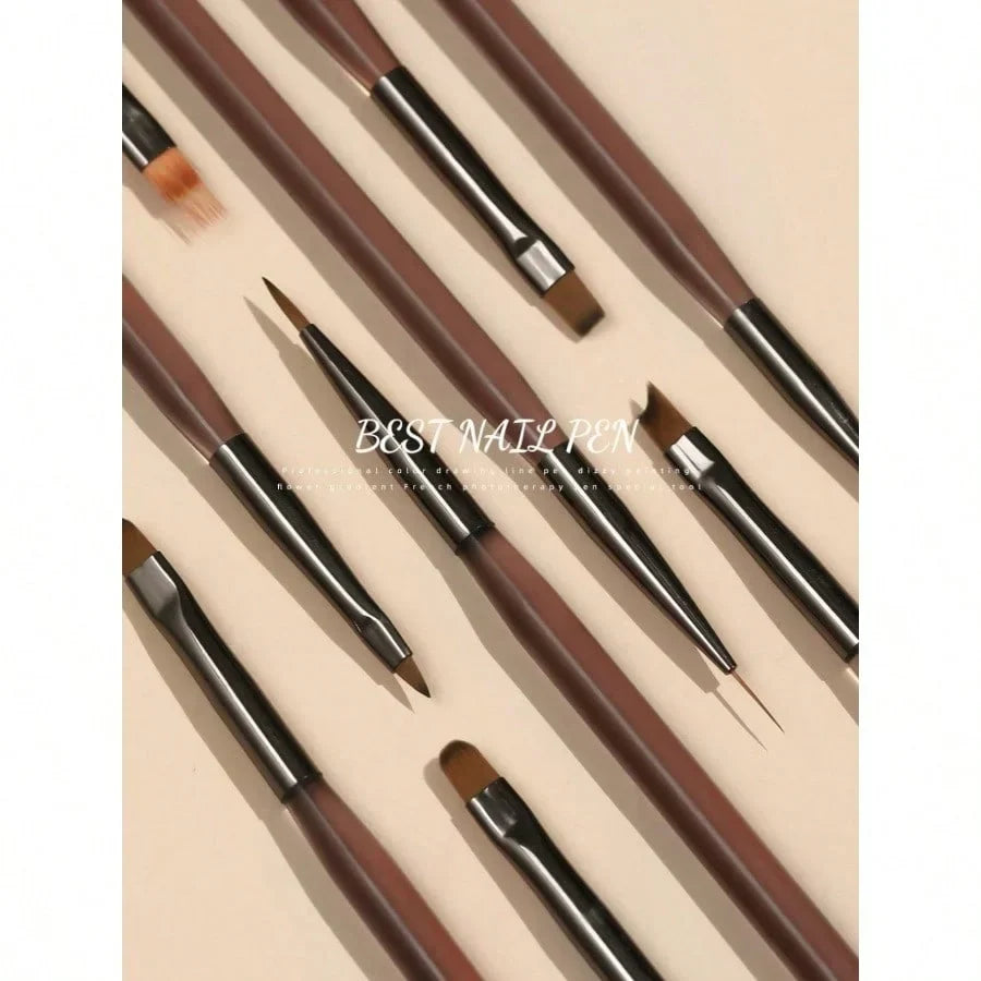 Acrylic Nail Brush Set Acrylic Powder Brush PolyExtension Gel Brush Nail Polish Carving Pen ForWomen Home Solon Diy Nail Art Brushes NailPen,Pinceau Ongle Gel Tri Light Beauty