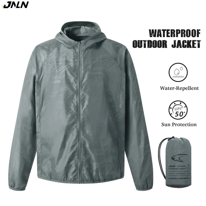 JNLN Camping Rain Jacket Men Women Waterproof Sun Protection Clothing Fishing Hunting Clothes Quick Dry Windbreaker With Pocket LadyShow.Store
