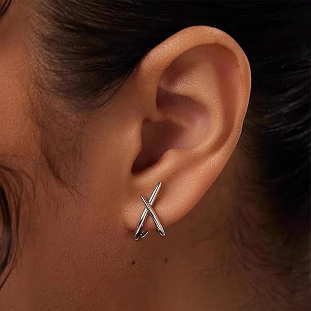 LATS Trendy Gold Color Cross Stud Earrings for Women Dainty Simple Minimalist Earring Fashion Jewelry Party Gifts Wholesale Pi-Mart