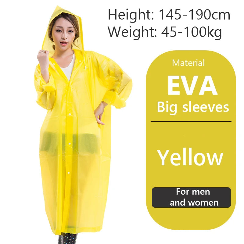 Raincoat Women Men Impermeable Thickened Waterproof Raincoat Tourism Outdoor Hiking Rain Poncho Raincoat Hooded Rain Coat Pi-Mart