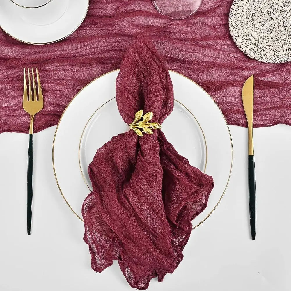 Party Supply Table Decoration Gauze Napkin Soft Thin Cotton Napkin Retro Reusable Placemats Hotel Pi-Mart