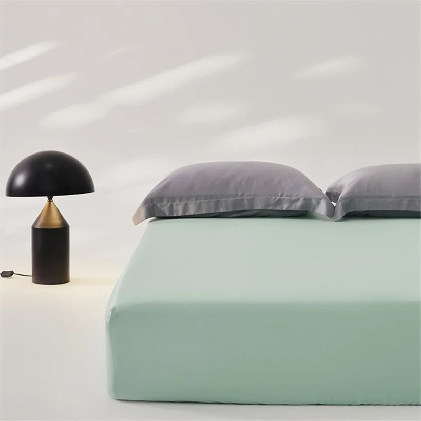 3pcs Set 100% Mulberry Silk Bed Sheet Set with 1pc Fitted Sheet and 2pcs Pillowcase Mattress Cover for Double King Queen Size LadyShow.Store