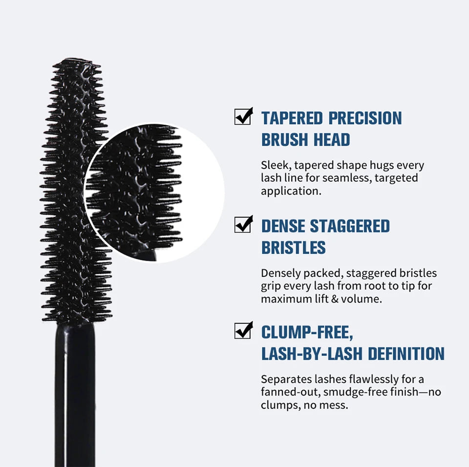 Lengthening & Volumizing Mascara Water-Resistant Long-Lasting Nourishing Strengthen Mascara Glossy Natural Finish Eye Makeup Pi-Mart